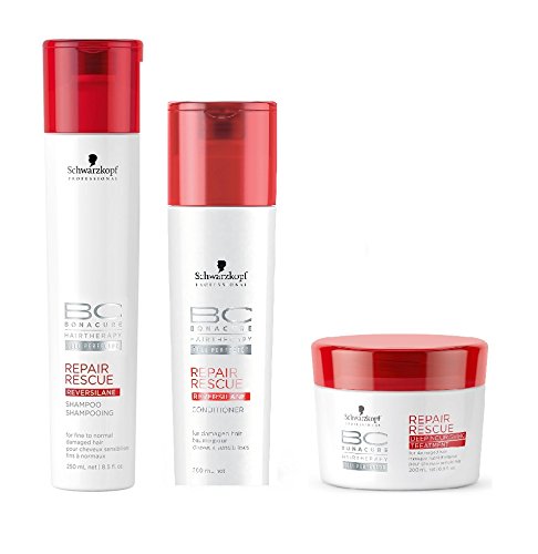 Schwarzkopf Bonacure Repair Rescue Reversilane - Champú fino, 250 ml, 200 ml y tratamiento nutritivo (200 ml)
