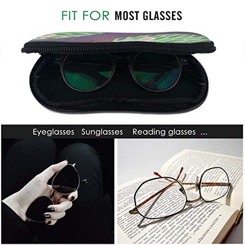 SDFGJ Estuche para gafas suave con mosquetón, Estuche portátil para gafas de sol Color cactus erizo