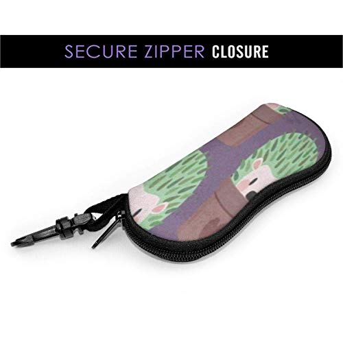 SDFGJ Estuche para gafas suave con mosquetón, Estuche portátil para gafas de sol Color cactus erizo