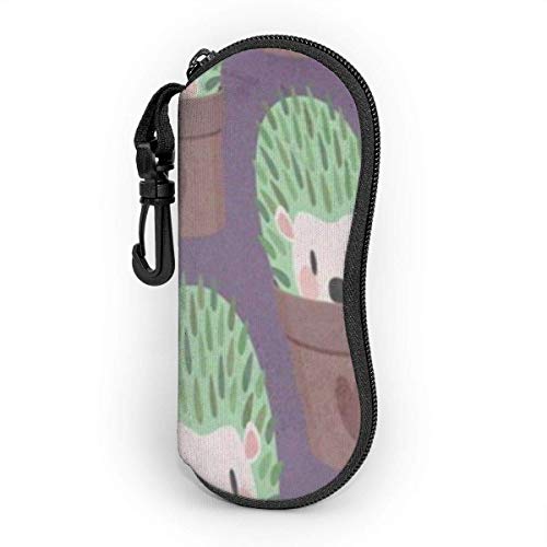 SDFGJ Estuche para gafas suave con mosquetón, Estuche portátil para gafas de sol Color cactus erizo