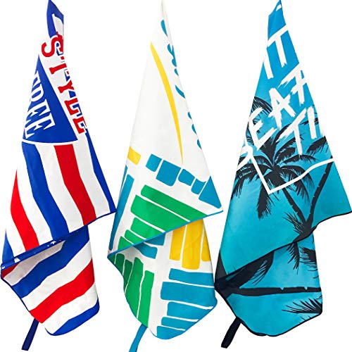 Sea Free Toalla de Playa Grande de Microfibra de Verano 80x160cm, Anti-Arena, Fuerte Absorción de Aguat Súper Blando y Secado Rápido, para Deportes, Viajes, Natación, Playa, Yoga o Baño