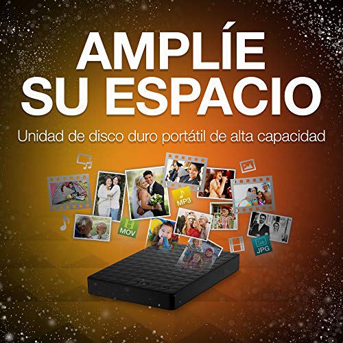 Seagate Expansion Portable, 2TB, Disco duro externo, HDD, USB 3.0 para PC, ordenador portátil y Mac (STEA2000400)