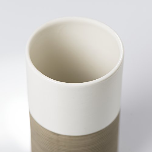 Sealskin Vaso para Cepillo de Dientes Doppio, 6.9 x 6.9 x 12.6 cm, Porcelana, Beige