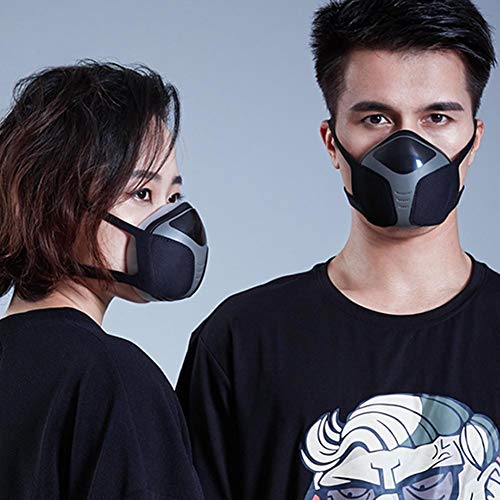 Seasaleshop Mascaras Anti-Polvo Máscara Antipolución Máscara Eléctrica Inteligente,Máscara Anti-Vaho Recargable USB, para Evitar Que el Smog y los Gases Tóxicos Entren al Cuerpo