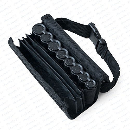 Securina24 - Bolsa de camarero con cambiador de euros con 8 compartimentos, correa de transporte, color Negro
