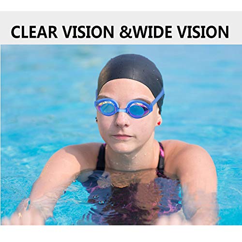seenlast Gafas de Natación para Hombres Mujeres, Antiniebla Protección UV Sin Fugas Gafas Natación con Libre Clip de Nariz Enchufe de oído, Visión Amplia Clara para Piscina Deportes Acuáticos