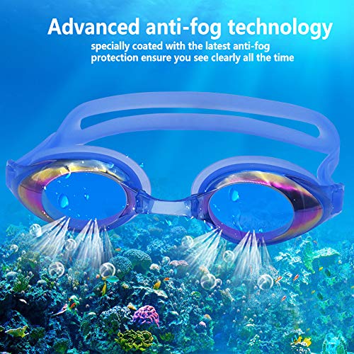 seenlast Gafas de Natación para Hombres Mujeres, Antiniebla Protección UV Sin Fugas Gafas Natación con Libre Clip de Nariz Enchufe de oído, Visión Amplia Clara para Piscina Deportes Acuáticos