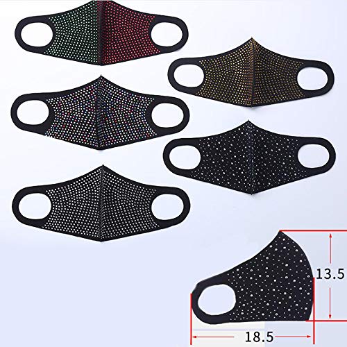 seenYi Fashion Máscara de diamantes de imitación brillantes para Halloween, máscara de fiesta de disfraces de fiesta de disfraces para discotecas decoración de joyas para mujeres y niñas (dorado)