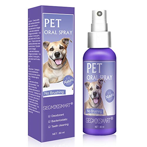 SEGMINISMART Spray Dental para Mascota, Pet Dental Spray, Ambientador para Aliento De Mascotas, Elimina El Olor, Reduce La Acumulación De Placa Y Sarro