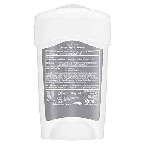 Seguro Hombres máxima protección aroma limpio antitranspirante Crema Desodorante 45 ml - Envase de 6