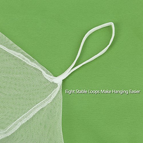 Sekey 220x200x200 cm Mosquitera para cama doble con Kit de colocación, Cortina, Protección repelente contra Insectos, malla antinsectos con rápida y fácil instalación, Blanco