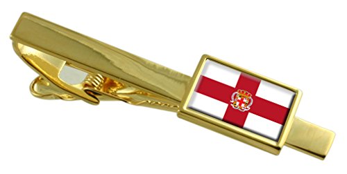 Select Gifts Almería Ciudad Bandera España Clip de Corbata de Oro Personalizado Grabado