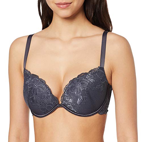 Selene Noelia Sujetador con Push-up, Gris (Gris), 85 (Tamaño del Fabricante:C.85) para Mujer