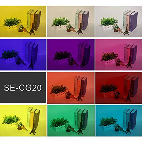 Selens Universal 20x Gel Filtro Iluminación Gels Lighting Filter con 1x Goma de Adaptación Gel Band para Flash Speedlite Cámara (SE-CG20)