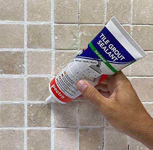 Sellador de juntas para duchas 200ml | No más grietas en las juntas de la ducha | Juntas blancas y sin moho | Reparador y renovador de azulejos especial baño