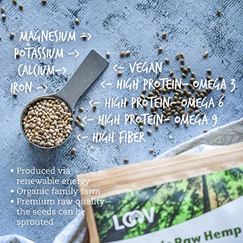 Semillas de cáñamo enteras crudas orgánicas, 1kg, no tratadas térmicamente, conserva sus nutrientes, sabor a nuez, cultivadas en clima nórdico, excelente fuente de proteínas y fibra de origen vegetal