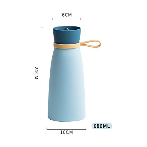 Sencillo Prima De Silicona Caliente Bolsa De Agua, Conjuntos De Punto, Ideal para El Alivio del Dolor Y Terapia Fría Caliente,Azul,S