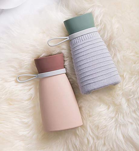 Sencillo Prima De Silicona Caliente Bolsa De Agua, Conjuntos De Punto, Ideal para El Alivio del Dolor Y Terapia Fría Caliente,Azul,S