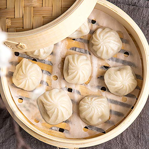 SENHAI - Juego de 200 piezas de papel para hornear de papel de pergamino perforado para freidora de aire, cocinar, hornear, postre al vapor, pan cocido