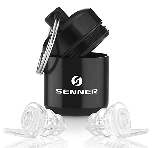 Senner PartyPro tapones transparentes para oídos (SNR 18dB) con soporte de aluminio, para un uso prolongado y repetitivo, con filtro de color transparente