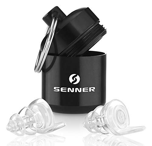 Senner PartyPro tapones transparentes para oídos (SNR 18dB) con soporte de aluminio, para un uso prolongado y repetitivo, con filtro de color transparente