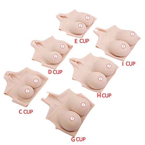 Senos de silicona, mamas artificiales falso pecho potenciador para crossdresser transgénero mastectomía usable, agradable para la piel y suave, PureWhite, DCup