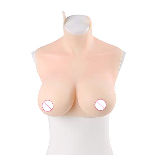 Senos de silicona, mamas artificiales falso pecho potenciador para crossdresser transgénero mastectomía usable, agradable para la piel y suave, PureWhite, DCup