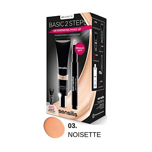Sensilis Pack Neverending Make-Up - Tono 03 - Base de Maquillaje + Corrector Líquido + Minitalla Corrector Upgrade Chrono Lift - Antiedad y Reafirmante