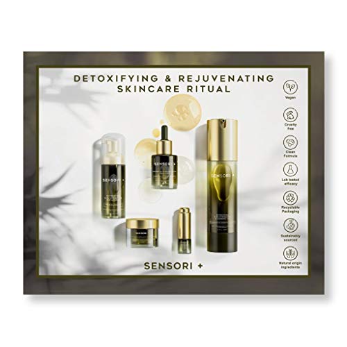 SENSORI+ Ritual de cuidado de la piel desintoxicante y rejuvenecedor — Set de regalo de suero en aceite, aceite limpiador, mousse de ojos, crema de nube, ampollas de reparación intensivas