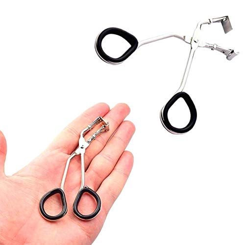 Sepikey Ojo de pestañas Curling Clip Lash Curlers Mini rizador de pestañas Inoxidable Herramienta de Maquillaje Falso (Plata)