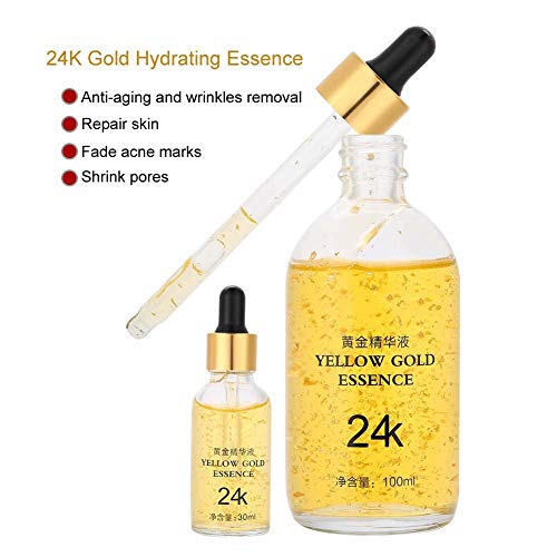 Sérum concentrado para el rostro, con 6 péptidos, oro de 24 quilates y ácido ácido hialurónico; hidrata, blanquea y reafirma la piel