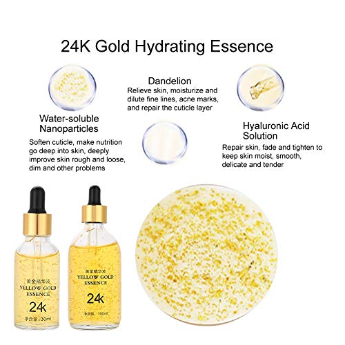 Sérum concentrado para el rostro, con 6 péptidos, oro de 24 quilates y ácido ácido hialurónico; hidrata, blanquea y reafirma la piel