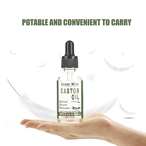 Sérum de crecimiento de pestañas de aceite de ricino prensado en frío con tubo de máscara, puro y natural, el mejor tratamiento para las pestañas, cabello, cejas: aumenta el crecimiento - con kit de a