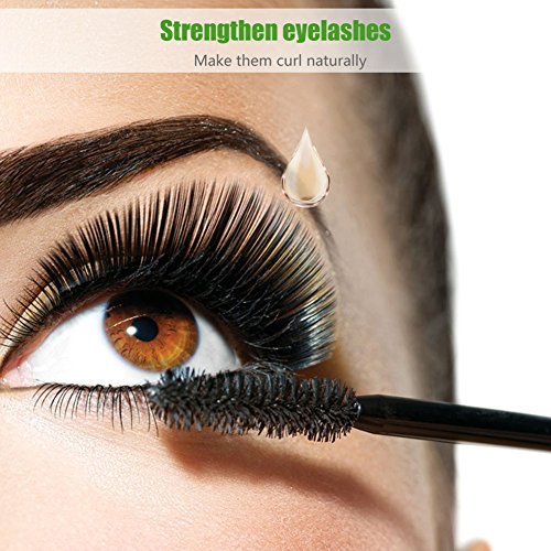 Sérum de crecimiento de pestañas de aceite de ricino prensado en frío con tubo de máscara, puro y natural, el mejor tratamiento para las pestañas, cabello, cejas: aumenta el crecimiento - con kit de a