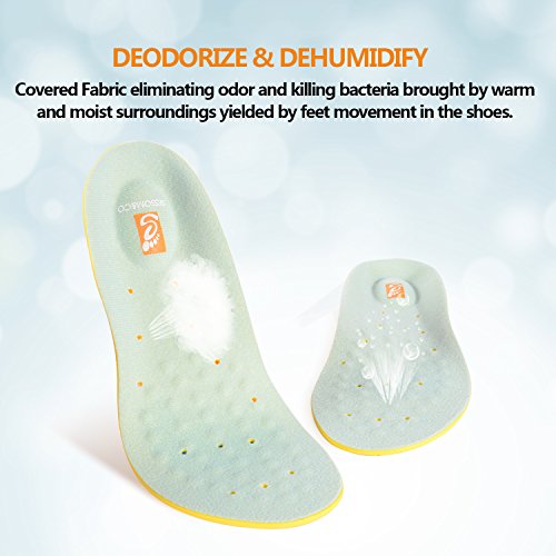 SESSOM & CO Plantillas ortopédicas con soporte de arco, cojín de talón y masaje de gel en el antepié para aliviar el dolor de pie y la fascitis plantar