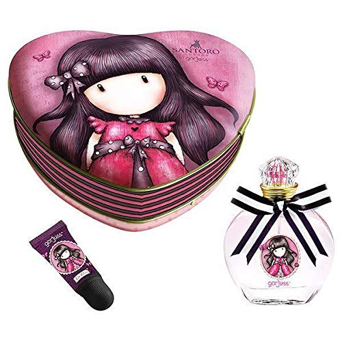 Set colonia 50ml y brillo labial frutal en estuche metal 15cm corazón de Gorjuss Ladybird