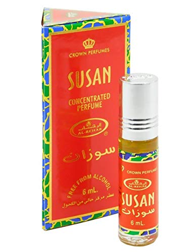 Set de 3 Almizcle Musc SUSAN Al Rehab 6ML Perfumes de Mujer Attar Perfume Sin Alcohol 100% de Aceite Almizcle Oud Roll on, NOTAS: Floral, Afrutado, Picante, Ambar, Dulce, Almizclado