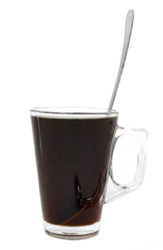 Set de 6 vasos de café de vidrio de 240 ml con 6 cucharas de regalo