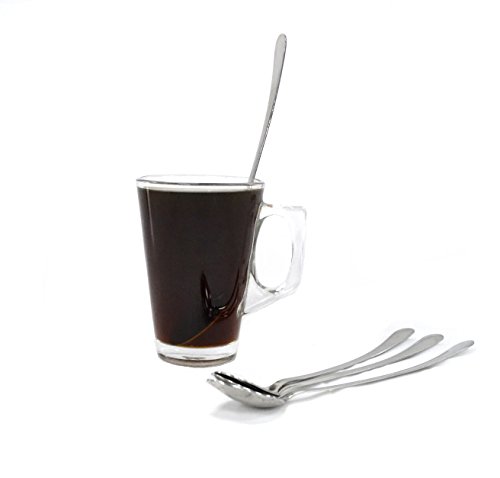 Set de 6 vasos de café de vidrio de 240 ml con 6 cucharas de regalo