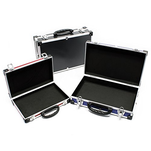 Set de maletines aluminio en negro, azul y rojo Juego maletas Cajas de aluminio para almacenaje