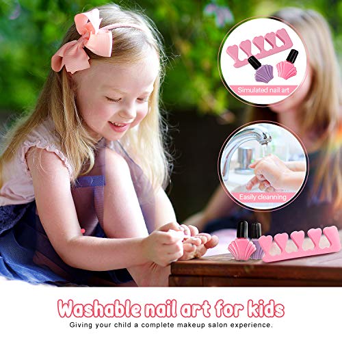 Set de maquillaje Kids para niñas, Kit de cosméticos lavables reales Juego para niños Maquillaje con bolsa de cosméticos Juego de regalo de princesa para fiesta de Halloween Navidad Cumpleaños