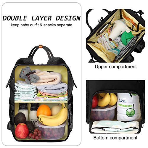 Sevego Mochila para Pañales, Bolso para Bebé, Mochila para Cambiar Pañales Resistente Agua, Bolso para Cochecito con Colchoneta para Cambiar Pañales, Elegante Bolso de Maternidad para Mamá y Papá