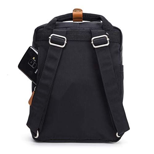 SEVENTEEN LONDON - Mochila 'Hackney Mini' Moderna, Sencilla y Unisex con un Acabado Negro en el Estilo de una Mochila escandinava, Tableta