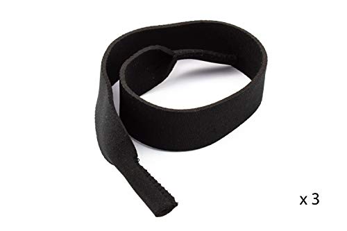 SFY [Pack 3 Cordones NEOPRENOS para gafas (Negro)