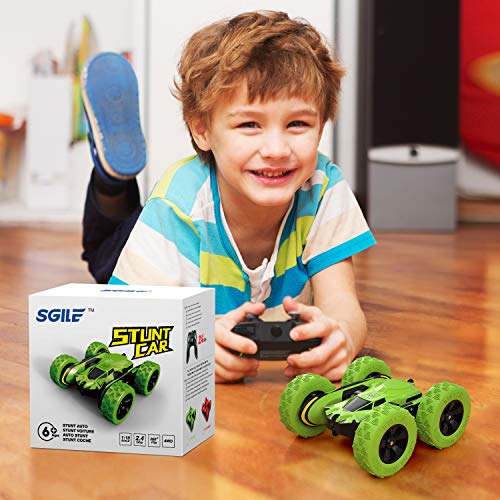 SGILE Coche Teledirigido, 2.4 GHz RC Coche Acrobacia Rotación Volteo de 360 Grados, con Batería Recargable, Regalo para niños