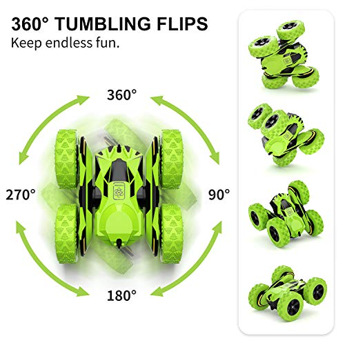 SGILE Coche Teledirigido, 2.4 GHz RC Coche Acrobacia Rotación Volteo de 360 Grados, con Batería Recargable, Regalo para niños
