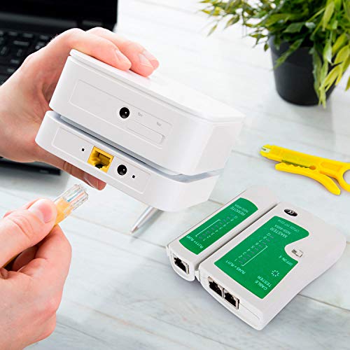 SGILE Comprobador de Cable de Red RJ45 Network Tool Kits Red Profesional Mantenimiento de la Computadora LAN Cable Tester 12 en 1 Herramientas de Reparación