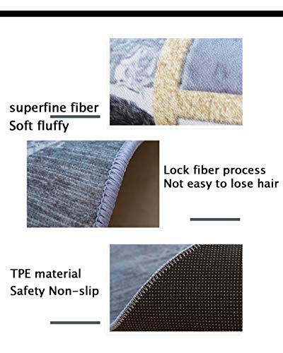SGLMYD Gris Modernas Patrón Geométrico Ondulado,alfombras Grandes,alfombras Dormitorio,alfombras Infantiles,alfombras Salon Pelo Corto,for Pasillos,Comedor,Shaggy,Antideslizantes,Lavables
