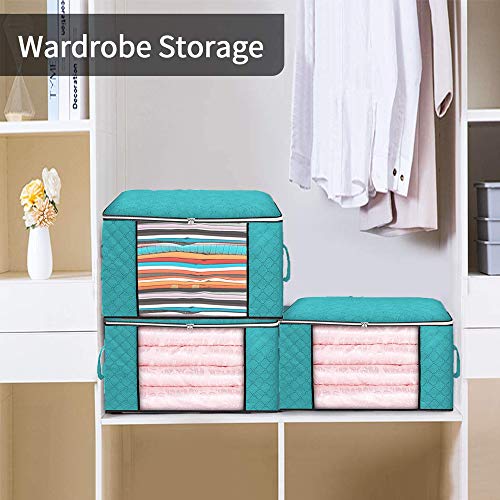 SGMY Bolsa de almacenamiento, bolsas de almacenamiento debajo de la cama con cremalleras, bolsas de almacenamiento plegables impermeables de tela gruesa y transpirable con ventanas transparentes