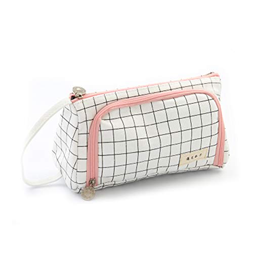 Shager - 1pcs Chicas Chicos Niños Grande Estuches , Algodón y Lino Lápiz Cosmética con Cremallera Caja Case Escolar 20*11CM (B)